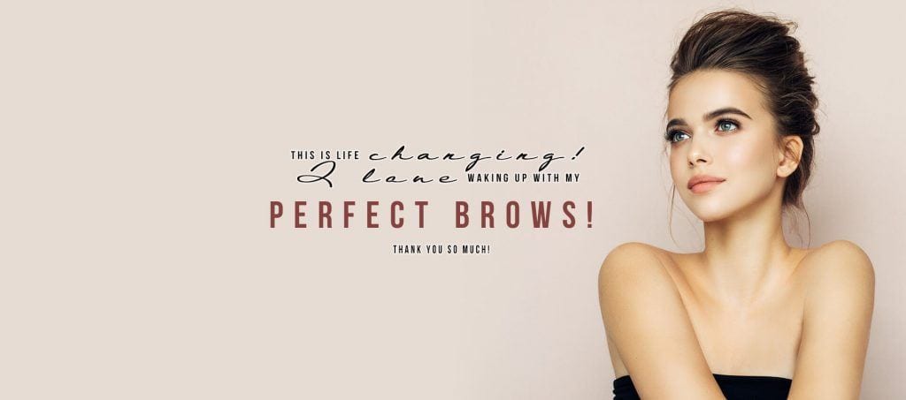 perfect brows banner with brunette model